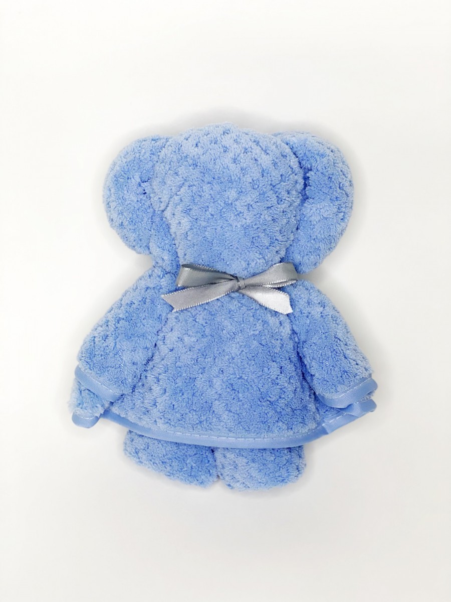 Подарочное полотенце в форме медведя голубое